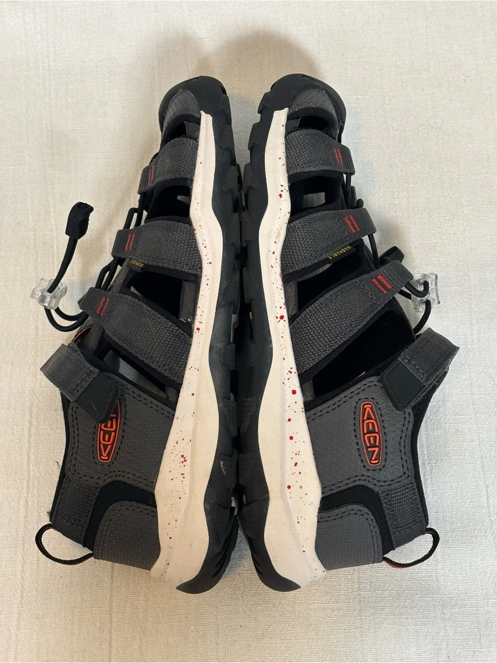 KEEN Unisex Child Newport Neo H2 Closed Toe Water Sandals-Gray/Orange-Youth 5